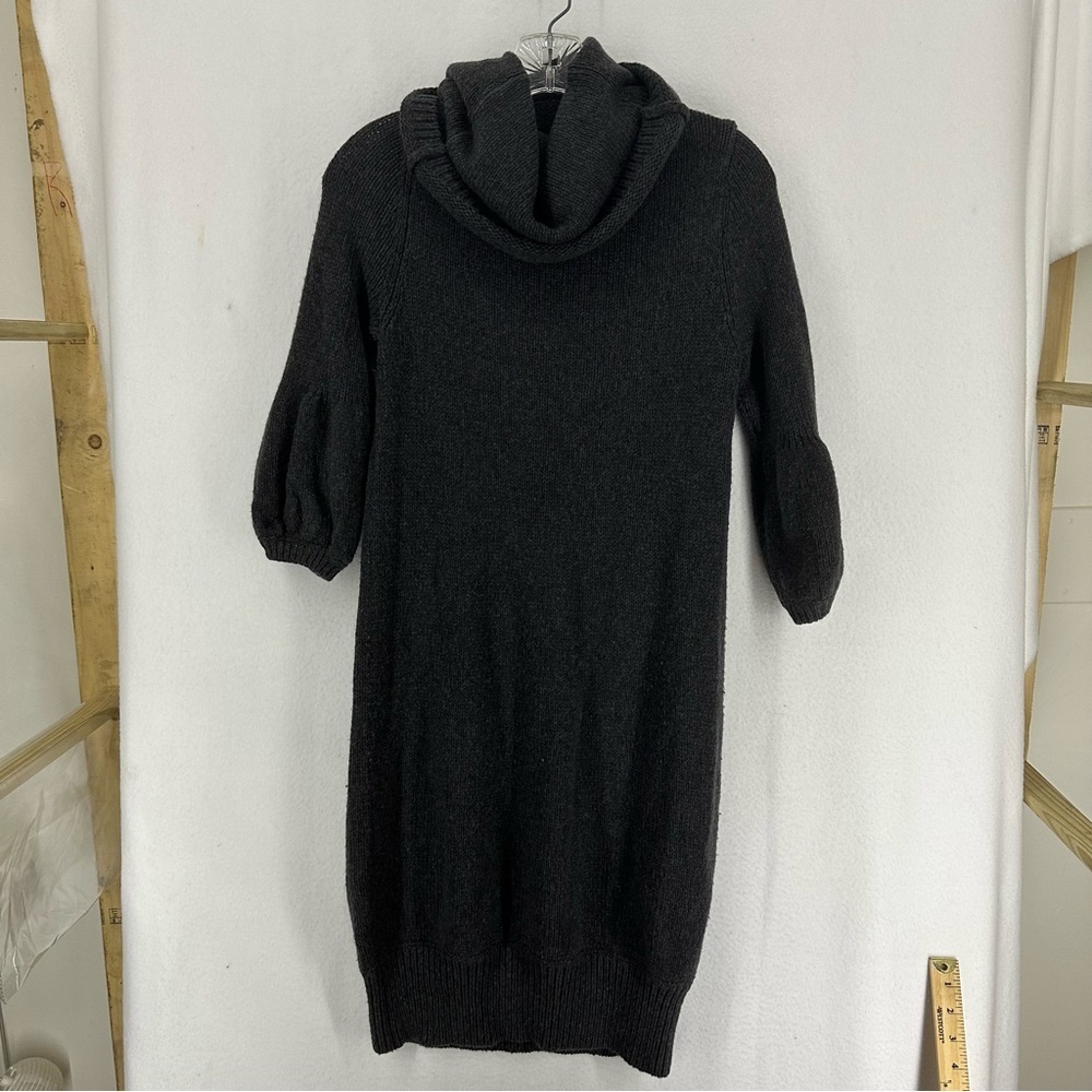 Vince Half Sleeve Cowl Neck‎ Wool Sweater Dress Small Gray